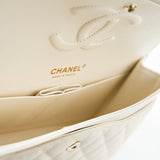 CHANEL Handbag 21A White/ Ivory Caviar Quilted Classic Flap Medium Light Gold Hardware -Knockoff
