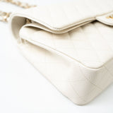 CHANEL Handbag 21A White/ Ivory Caviar Quilted Classic Flap Medium Light Gold Hardware -Knockoff
