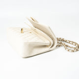 CHANEL Handbag 21A White/ Ivory Caviar Quilted Classic Flap Medium Light Gold Hardware -Knockoff
