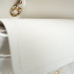 CHANEL Handbag 21A White/ Ivory Caviar Quilted Classic Flap Medium Light Gold Hardware -Knockoff
