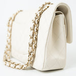 CHANEL Handbag 21A White/ Ivory Caviar Quilted Classic Flap Medium Light Gold Hardware -Knockoff
