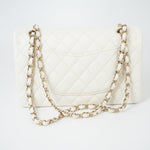 CHANEL Handbag 21A White/ Ivory Caviar Quilted Classic Flap Medium Light Gold Hardware -Knockoff
