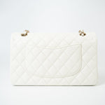 CHANEL Handbag 21A White/ Ivory Caviar Quilted Classic Flap Medium Light Gold Hardware -Knockoff
