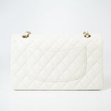 CHANEL Handbag 21A White/ Ivory Caviar Quilted Classic Flap Medium Light Gold Hardware -Knockoff
