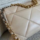 CHANEL Handbag 21B Beige Lambskin Quilted 19 Flap Medium/Large Mixed Hardware -Knockoff
