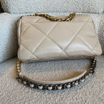 CHANEL Handbag 21B Beige Lambskin Quilted 19 Flap Medium/Large Mixed Hardware -Knockoff
