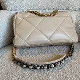 CHANEL Handbag 21B Beige Lambskin Quilted 19 Flap Medium/Large Mixed Hardware -Knockoff
