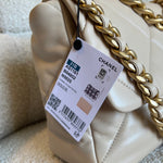 CHANEL Handbag 21B Beige Lambskin Quilted 19 Flap Medium/Large Mixed Hardware -Knockoff
