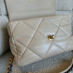 CHANEL Handbag 21B Beige Lambskin Quilted 19 Flap Medium/Large Mixed Hardware -Knockoff
