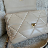 CHANEL Handbag 21B Beige Lambskin Quilted 19 Flap Medium/Large Mixed Hardware -Knockoff
