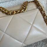 CHANEL Handbag 21B Beige Lambskin Quilted 19 Flap Medium/Large Mixed Hardware -Knockoff
