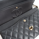 CHANEL Handbag 21B Grey Caviar Quilted Classic Flap Medium Light Gold Hardware -Knockoff
