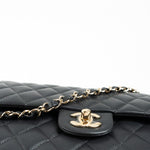 CHANEL Handbag 21B Grey Caviar Quilted Classic Flap Medium Light Gold Hardware -Knockoff
