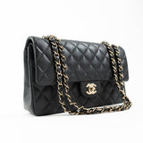 CHANEL Handbag 21B Grey Caviar Quilted Classic Flap Medium Light Gold Hardware -Knockoff
