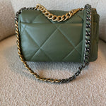 CHANEL Handbag 21B Military Green Lambskin Quilted 19 Flap Small Mixed Hardware -Knockoff
