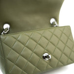 CHANEL Handbag 21B Military Green Lambskin Quilted Mini Rectangular Single Silver Hardware -Knockoff
