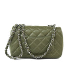 CHANEL Handbag 21B Military Green Lambskin Quilted Mini Rectangular Single Silver Hardware -Knockoff
