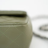 CHANEL Handbag 21B Military Green Lambskin Quilted Mini Rectangular Single Silver Hardware -Knockoff
