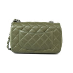 CHANEL Handbag 21B Military Green Lambskin Quilted Mini Rectangular Single Silver Hardware -Knockoff
