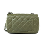 CHANEL Handbag 21B Military Green Lambskin Quilted Mini Rectangular Single Silver Hardware -Knockoff
