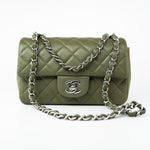 CHANEL Handbag 21B Military Green Lambskin Quilted Mini Rectangular Single Silver Hardware -Knockoff
