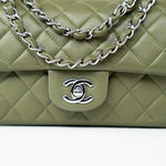 CHANEL Handbag 21B Military Green Lambskin Quilted Mini Rectangular Single Silver Hardware -Knockoff
