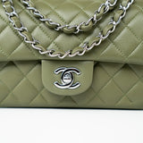 CHANEL Handbag 21B Military Green Lambskin Quilted Mini Rectangular Single Silver Hardware -Knockoff
