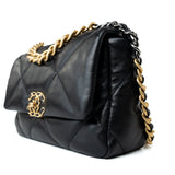 CHANEL Handbag 21C Black Lambskin Quilted 19 Flap Small Mixed Hardware -Knockoff
