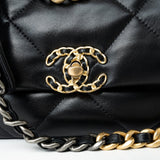 CHANEL Handbag 21C Black Lambskin Quilted 19 Flap Small Mixed Hardware -Knockoff
