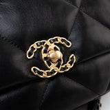 CHANEL Handbag 21C Black Lambskin Quilted 19 Flap Small Mixed Hardware -Knockoff
