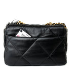 CHANEL Handbag 21C Black Lambskin Quilted 19 Flap Small Mixed Hardware -Knockoff
