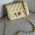 CHANEL Handbag 21C Mini Square Yellow Lambskin Quilted Single Flap LGHW -Knockoff
