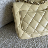 CHANEL Handbag 21C Mini Square Yellow Lambskin Quilted Single Flap LGHW -Knockoff
