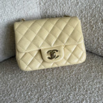 CHANEL Handbag 21C Mini Square Yellow Lambskin Quilted Single Flap LGHW -Knockoff
