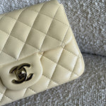 CHANEL Handbag 21C Mini Square Yellow Lambskin Quilted Single Flap LGHW -Knockoff
