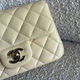 CHANEL Handbag 21C Mini Square Yellow Lambskin Quilted Single Flap LGHW -Knockoff
