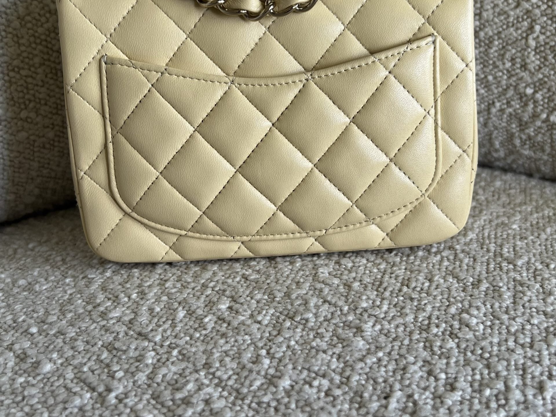 CHANEL Handbag 21C Mini Square Yellow Lambskin Quilted Single Flap LGHW -Knockoff
