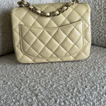 CHANEL Handbag 21C Mini Square Yellow Lambskin Quilted Single Flap LGHW -Knockoff
