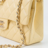 CHANEL Handbag 21C Yellow Lambskin Quilted Classic Flap Small Light Gold Hardware -Knockoff
