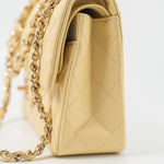 CHANEL Handbag 21C Yellow Lambskin Quilted Classic Flap Small Light Gold Hardware -Knockoff
