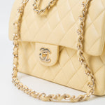 CHANEL Handbag 21C Yellow Lambskin Quilted Classic Flap Small Light Gold Hardware -Knockoff
