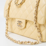 CHANEL Handbag 21C Yellow Lambskin Quilted Classic Flap Small Light Gold Hardware -Knockoff
