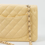 CHANEL Handbag 21C Yellow Lambskin Quilted Classic Flap Small Light Gold Hardware -Knockoff
