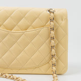 CHANEL Handbag 21C Yellow Lambskin Quilted Classic Flap Small Light Gold Hardware -Knockoff
