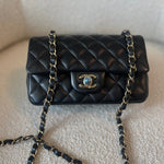 CHANEL Handbag 21K Black Lambskin Quilted Mini Rectangular Single Flap Light Gold Hardware -Knockoff
