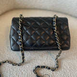 CHANEL Handbag 21K Black Lambskin Quilted Mini Rectangular Single Flap Light Gold Hardware -Knockoff
