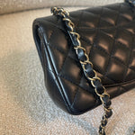 CHANEL Handbag 21K Black Lambskin Quilted Mini Rectangular Single Flap Light Gold Hardware -Knockoff
