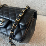 CHANEL Handbag 21K Black Lambskin Quilted Mini Rectangular Single Flap Light Gold Hardware -Knockoff
