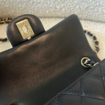 CHANEL Handbag 21K Black Lambskin Quilted Mini Rectangular Single Flap Light Gold Hardware -Knockoff
