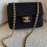 CHANEL Handbag 21K Black Symphony Tweed Single Flap Bag -Knockoff
